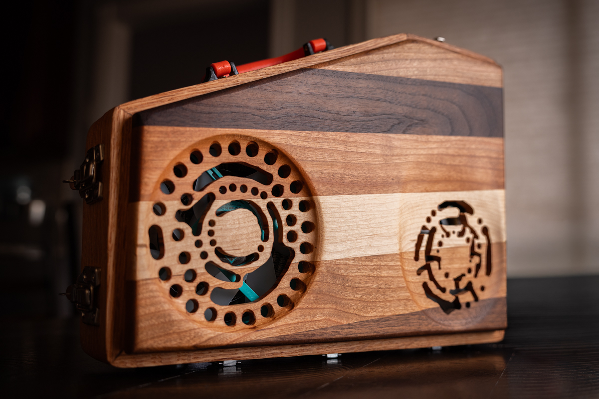 BC-250 + Power supply + custom wooden case