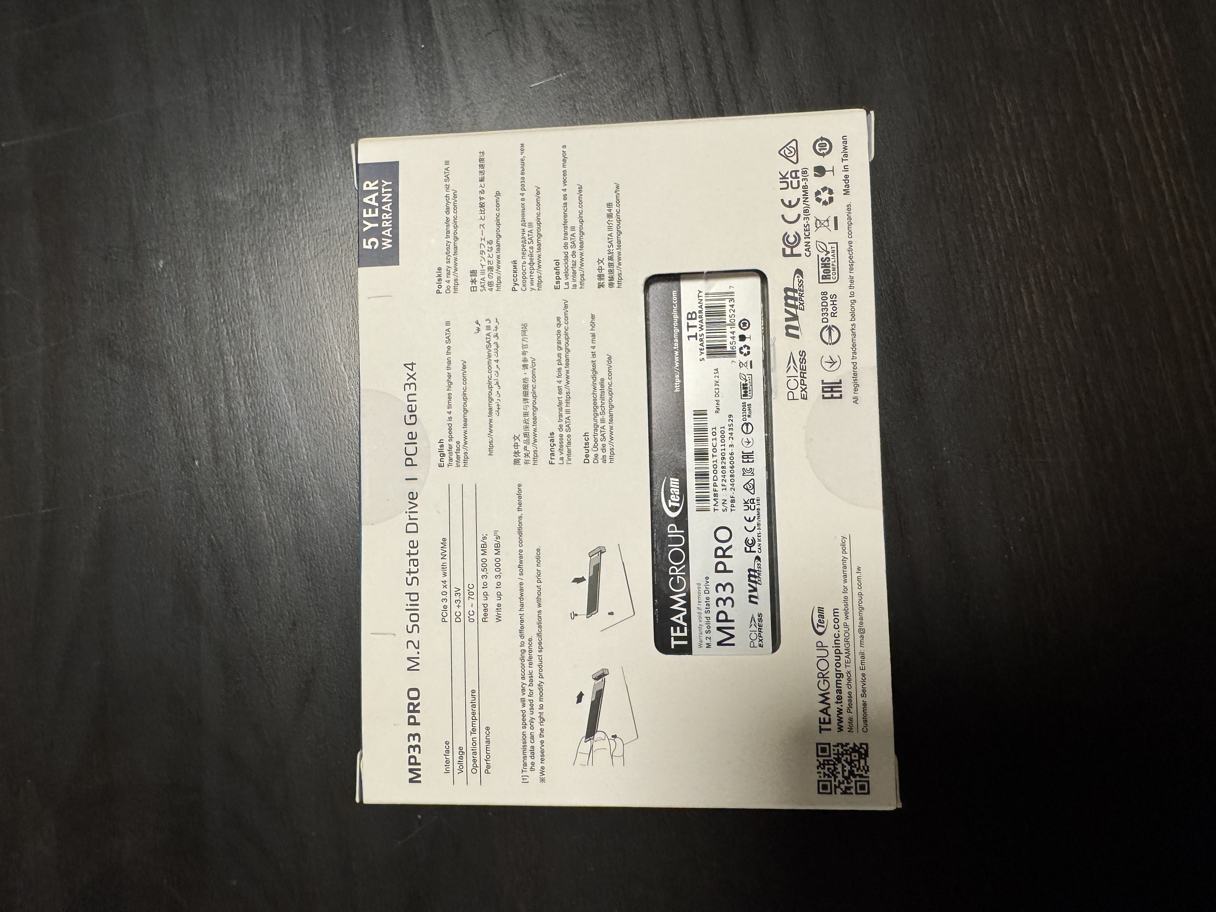 Team Group MP33 PRO 1tb NVME NEW